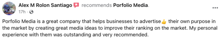Porfolio Media is a great company that helps businesses to advertise👍 their own purpose in the market by creating great media ideas to improve their ranking on the market. My personal experience with them was outstanding and very recommended.